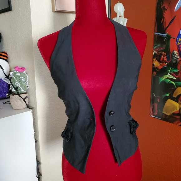 All Saints Linen Black Fitted Vest - Picture 5 of 5